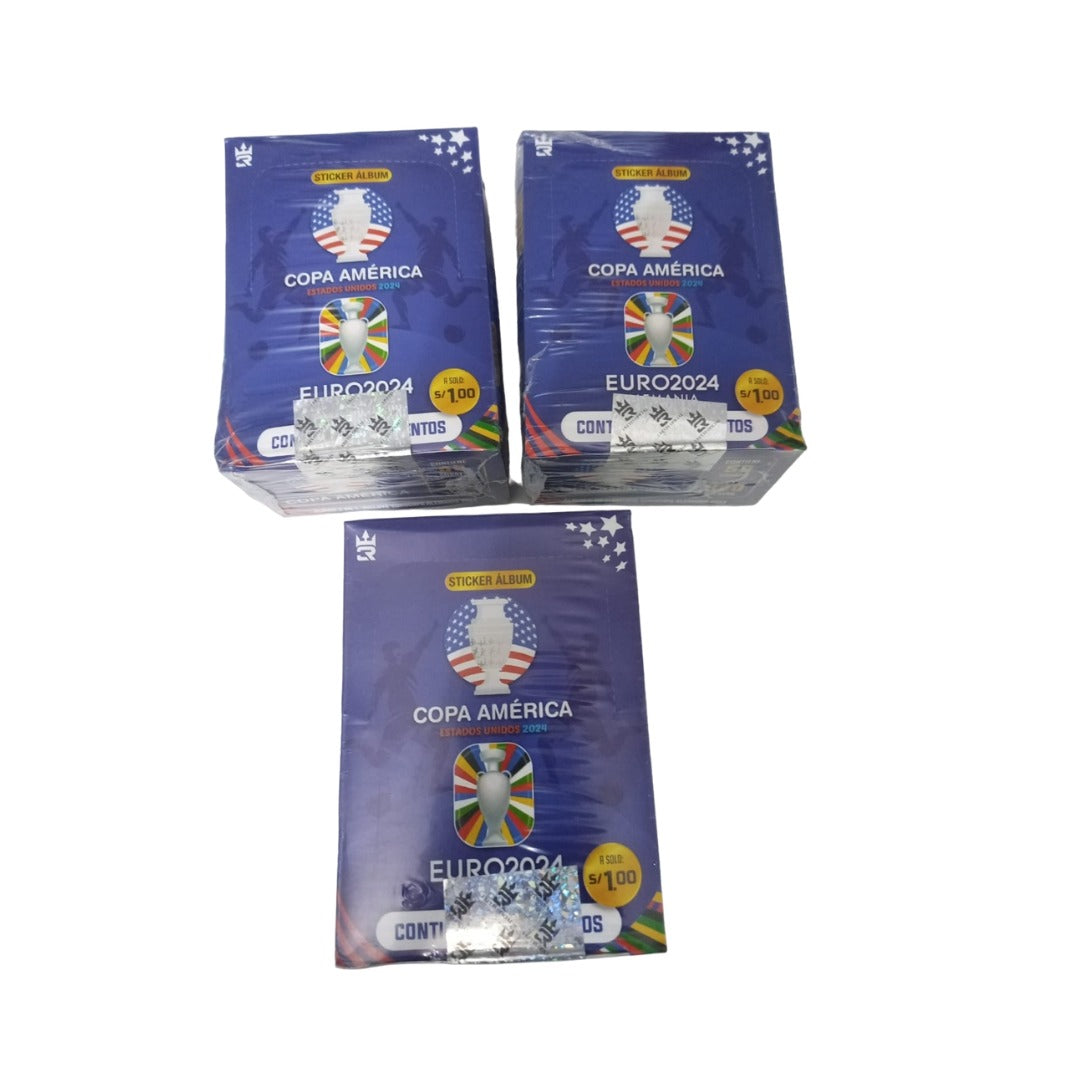 3 Cajas Sellada 50 Sobres Copa America 2024 - 3 Reyes