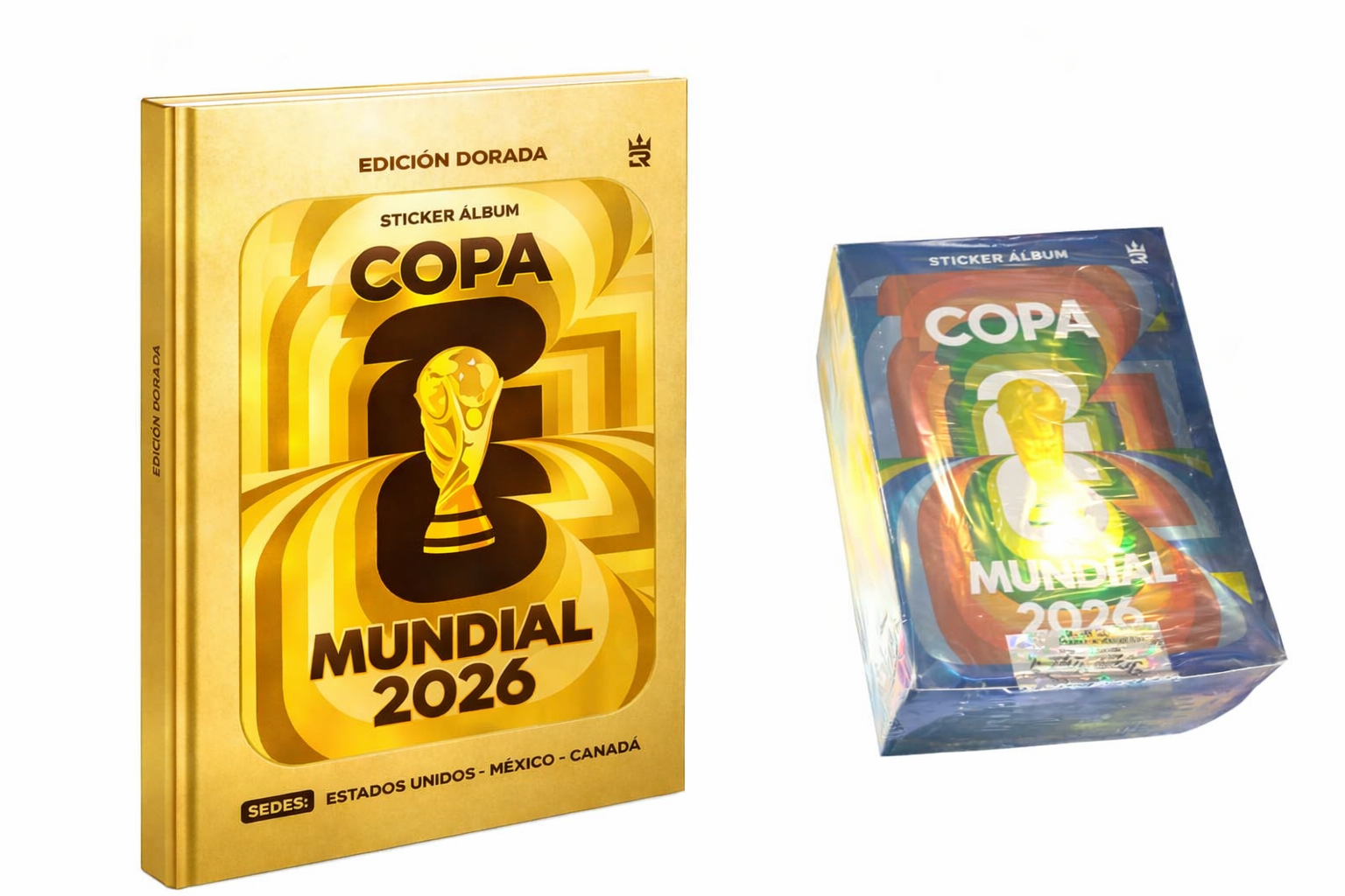 Album Tapa Dura Dorada Mundial 2026 3 Reyes (Navarrete) + Caja 50 Sobres